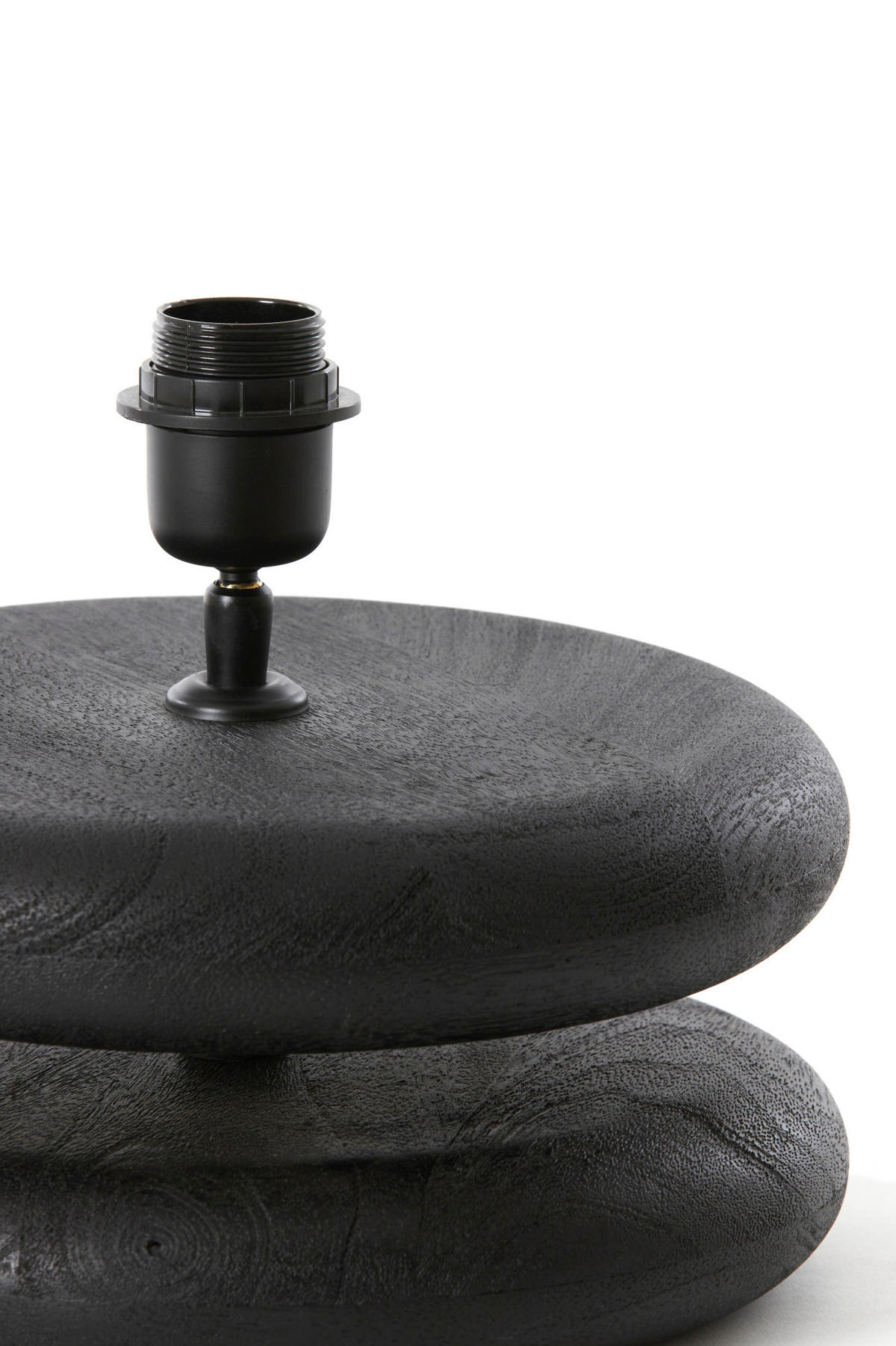 LAMPENFUSS Eboli Schwarz Ø25/9 cm - Schwarz, Holz (25/25/9cm) - Light & Living