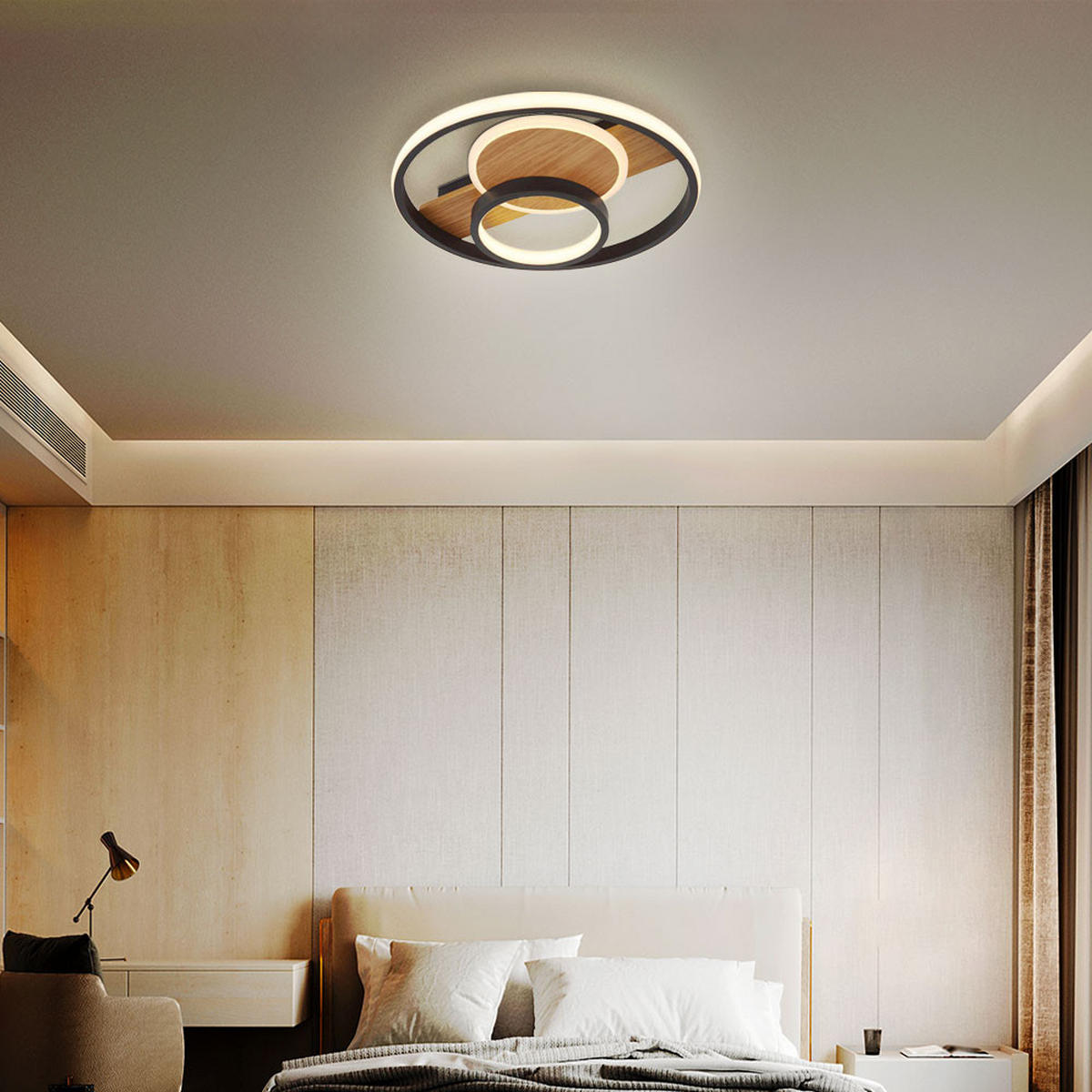 LED DECKENLEUCHTE Metall Braun mit Kristallen - Braun, Metall (34.5/34.5/6cm) - Globo Lighting