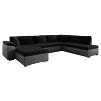 WOHNLANDSCHAFT Niko Bis, Seite: Links - Anthrazit, Holz/Textil (348/76/205cm) - MIRJAN24