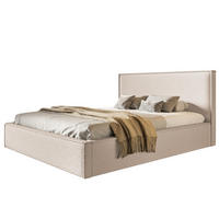BETT 90x200 - Polsterbett mit Bettkasten und Metallrahmen - Modern Betten - Kuscheliger Catch-Me-Stoff - Kollektion Milano - Beige - Beige, Holz/Textil (90/200cm) - Alpi-Möbel