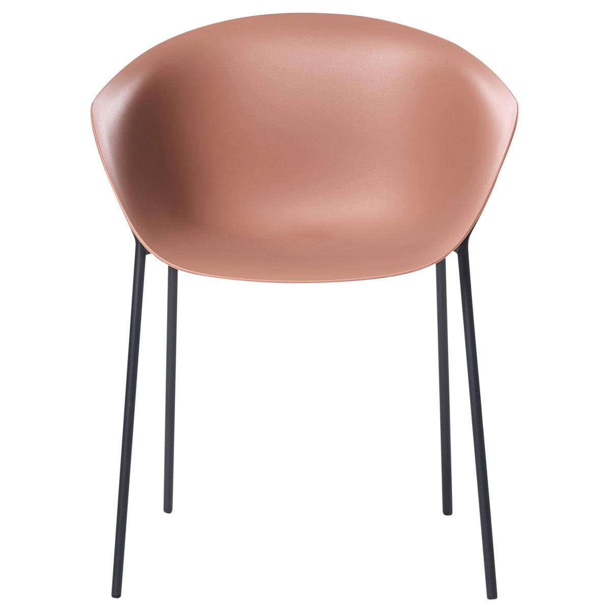 GARTENSTUHL 2er-Set Kunststoff Braun Meteora - Braun, Kunststoff (55/74/50cm) - Beliani