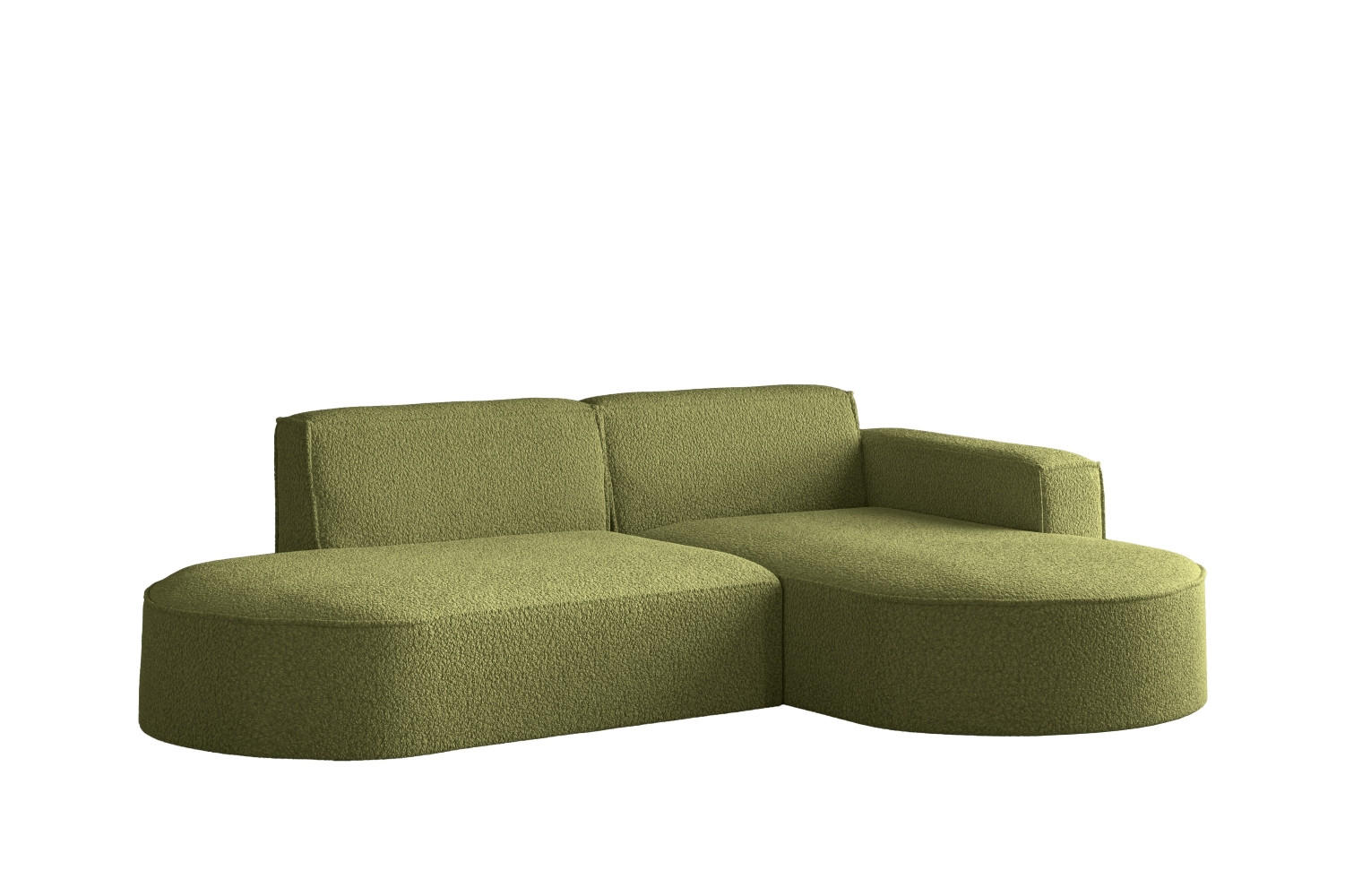 ECKSOFA Modena Studio, Stoff Quelle, Olive Rechts - Olivgrün, Holz (236/165cm) - Kaiser Möbel