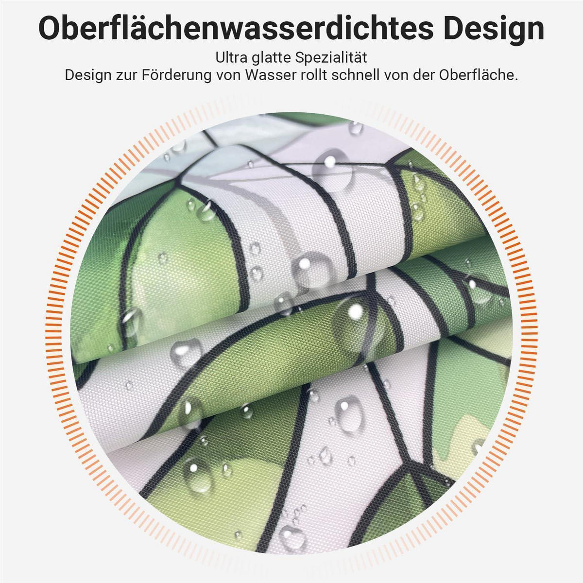 DUSCHVORHANG Grün Blätter 220 x 200 cm - Grün, Textil (220/200cm)