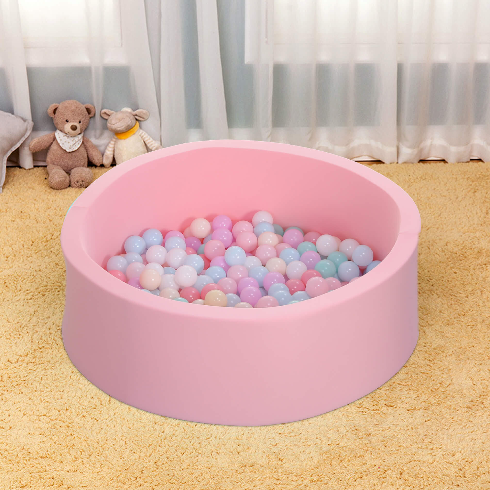 BÄLLEBAD Rosa 90/90/28 cm - Rosa, Kunststoff (90/90/28cm)