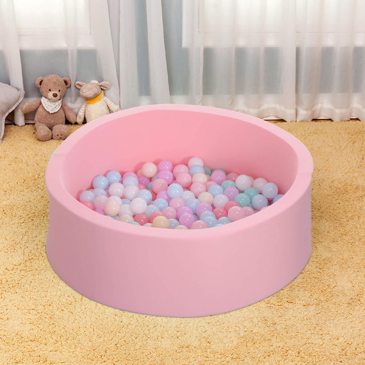 BÄLLEBAD Rosa 90/90/28 cm - Rosa, Kunststoff (90/90/28cm)