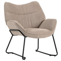 SESSEL Aliano beige - Beige/Schwarz, Textil/Metall (73/76/67cm) - Mr. Deko