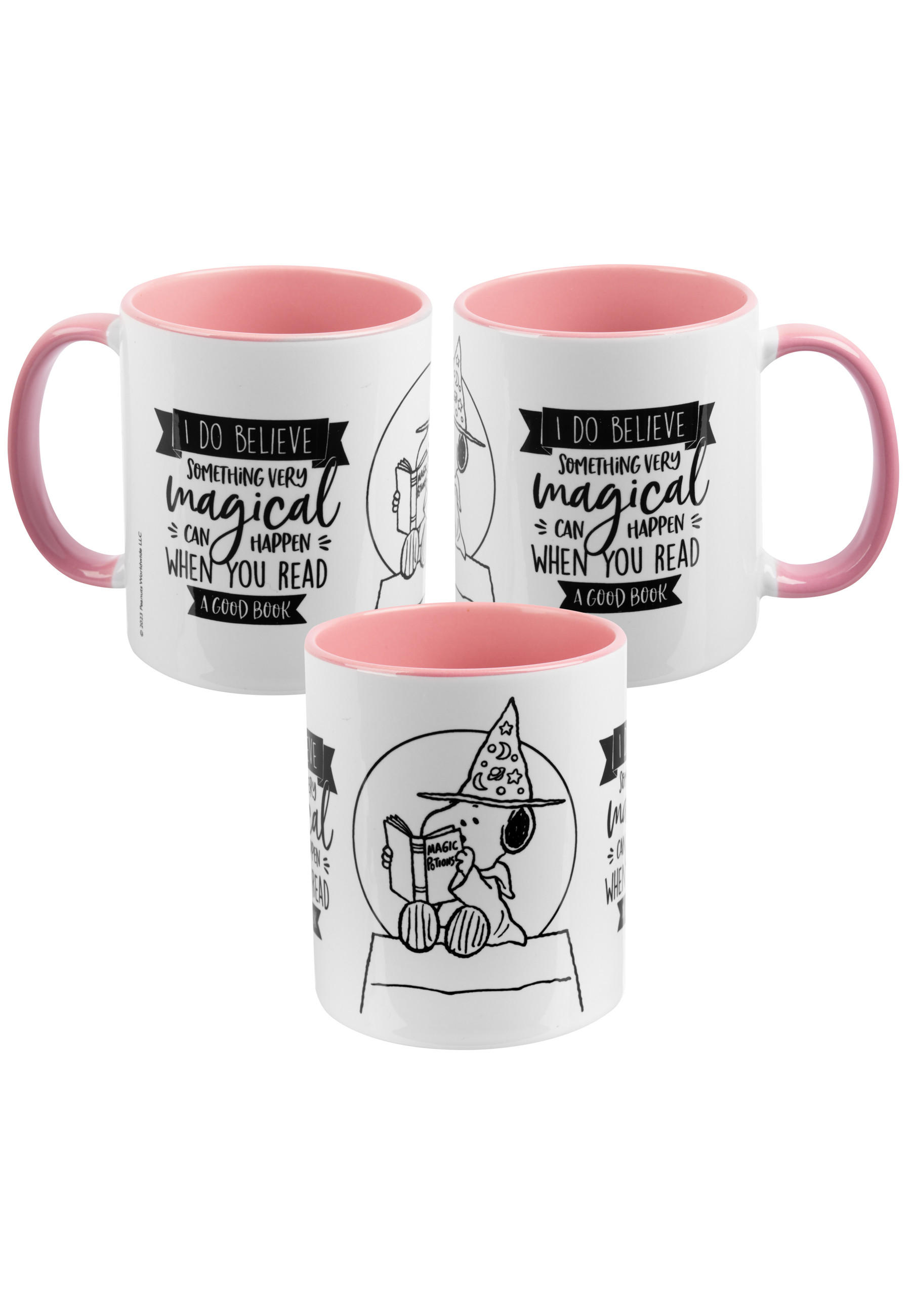 KAFFEEBECHER The Peanuts Snoopy Magical Rosa/Weiß 320 ml - Weiß, Keramik (0.32L) - United Labels