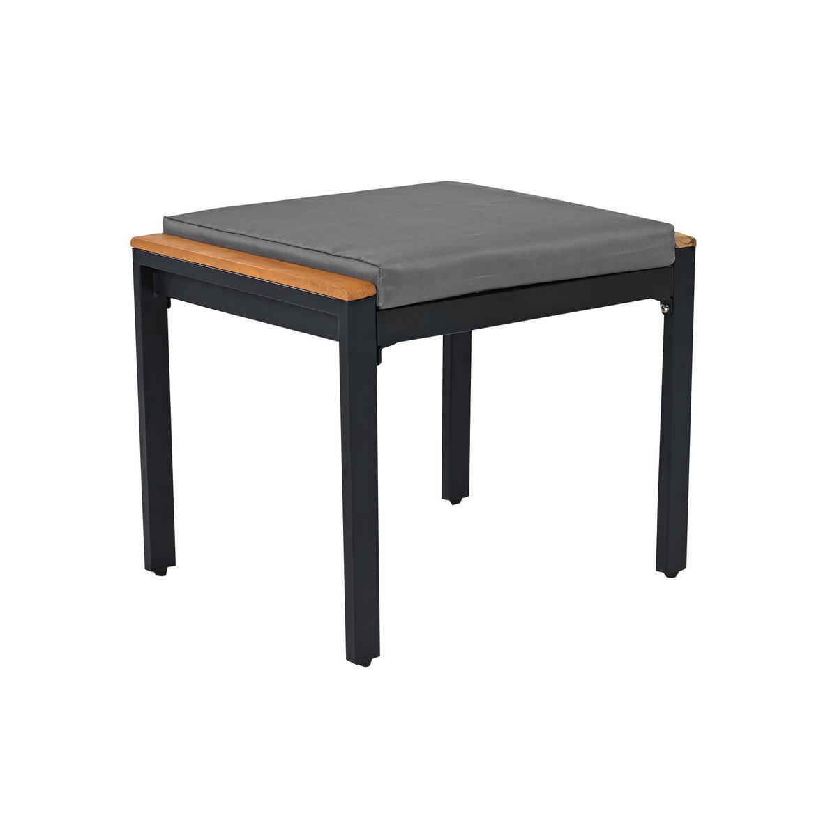 GARTENSETS aus Akazienholz Schwarz mit Servierwagen auf Rollen - Schwarz, Metall - Modfu