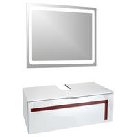 WASCHBECKENUNTERSCHRANK Aloha Absetzungen in Bordeaux Hochglanz - Bordeaux, Holzwerkstoff (96/36/51cm) - Vladon