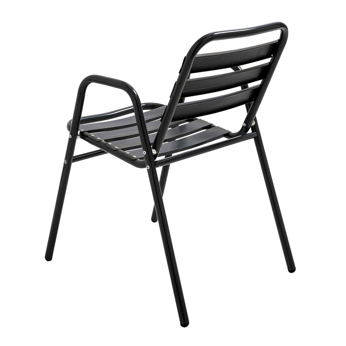 GARTENSESSEL 4-tlg., Schwarz - Schwarz, Metall (61/75/48cm) - Oviala