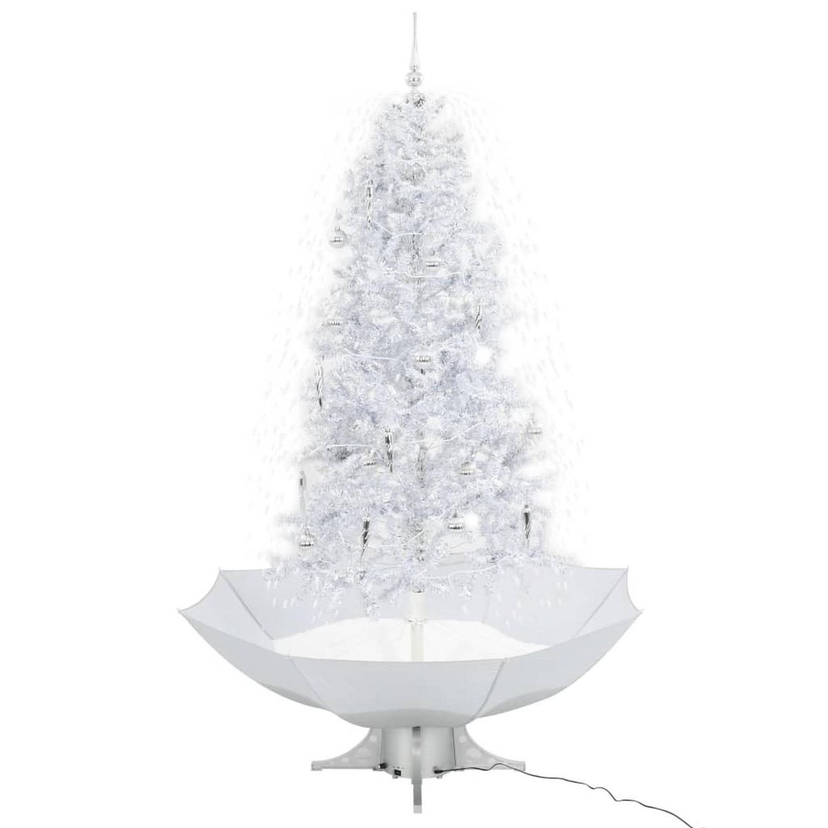 WEIHNACHTSBAUM Schneiender Mit Schirmfuss Weiss 190 Cm - Weiß, Kunststoff (190cm) - vidaXL