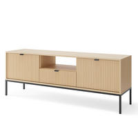 LOWBOARD STELLARE 154/56/39 cm, Eichefarben - Eichefarben/Naturfarben, Holzwerkstoff (154/56/39cm) - MASSENO