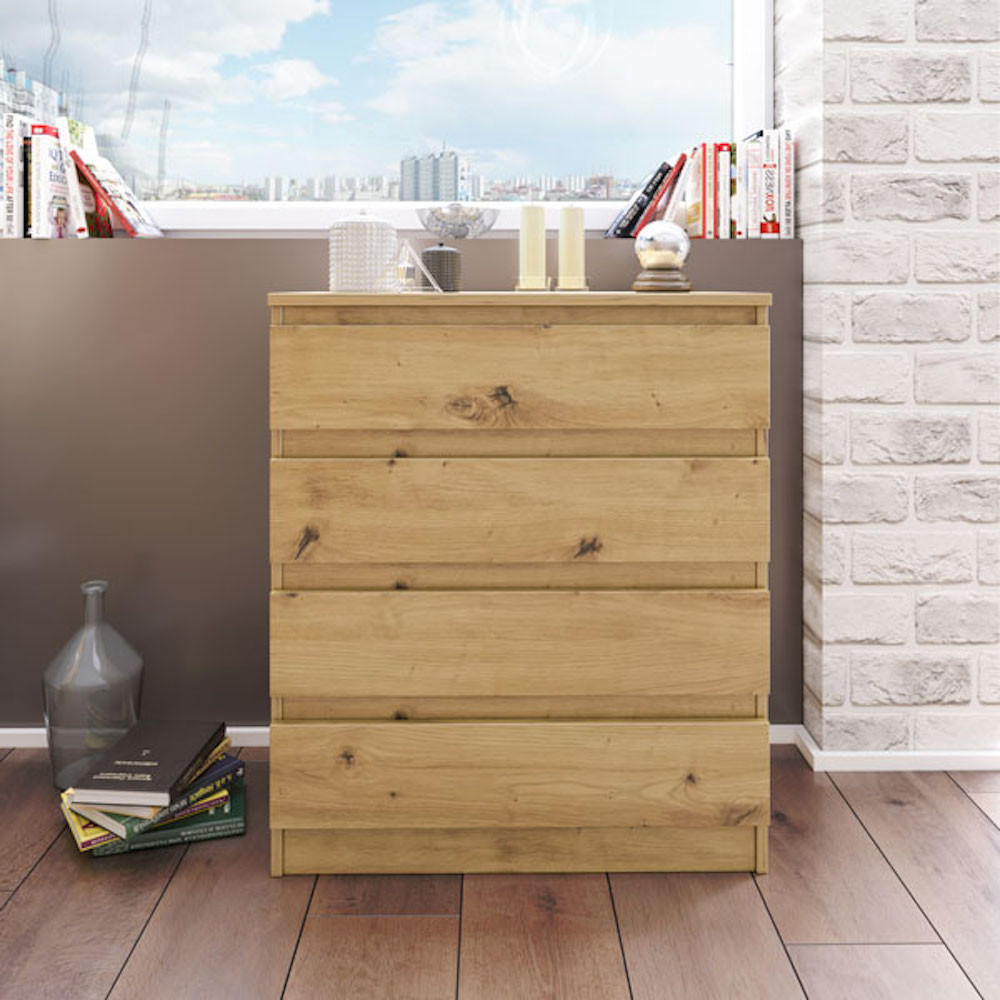 KOMMODE A3a Artisan Eiche 72 / 37 / 85 cm - Braun, Holz/Holzwerkstoff (72/85/37cm) - Feldmann-Wohnen