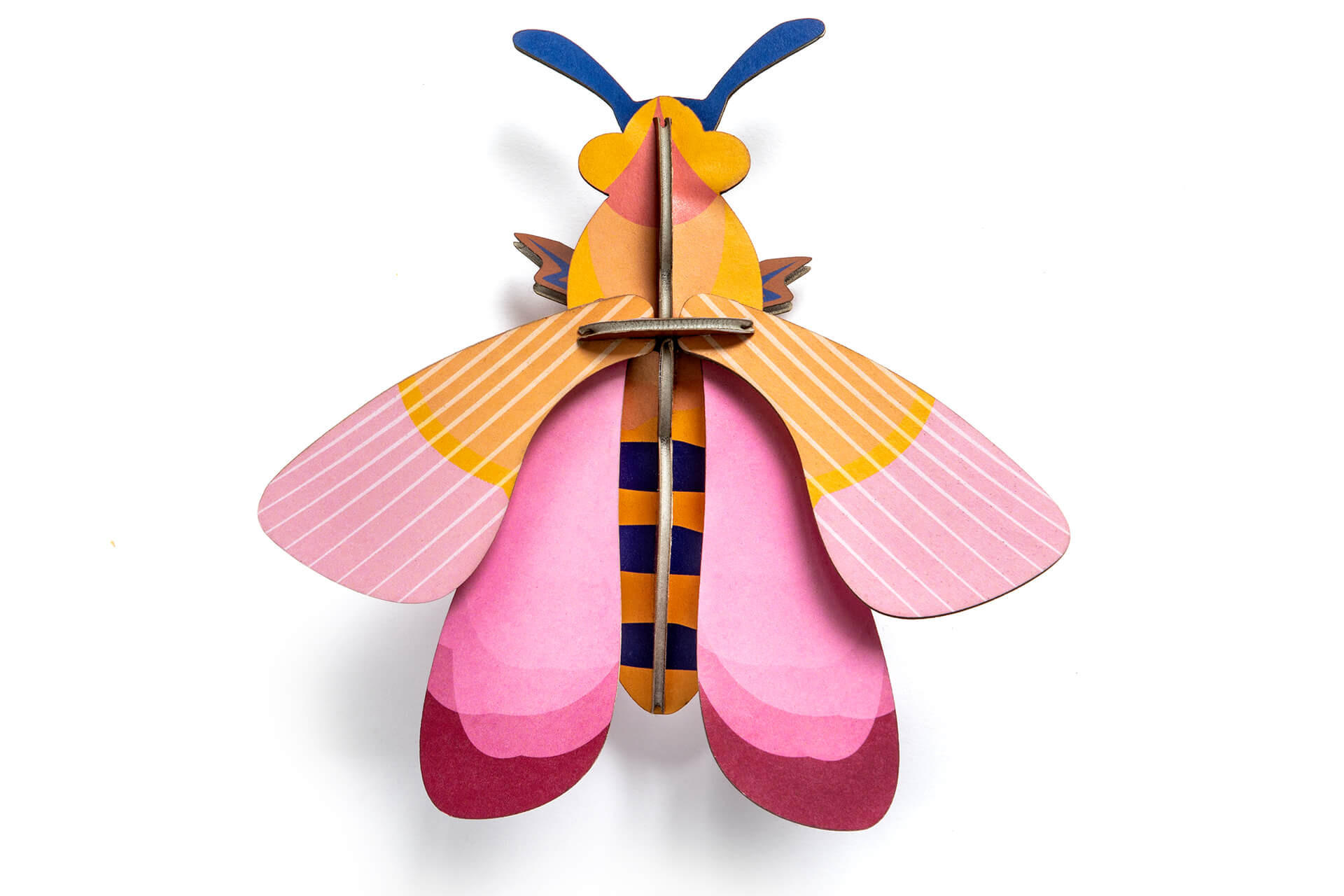 WANDDEKO Rosenbiene 16/6 cm - Pink, Wellpappe (16/6/17cm) - KUNSTLOFT