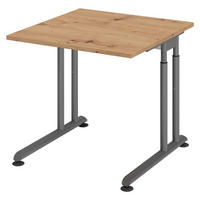 SCHREIBTISCH Serie-Z 80/80/74 cm in Wildeiche/Graphitfarben - Wildeiche/Graphitfarben, Holzwerkstoff (80/80/74cm) - bümö