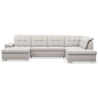 WOHNLANDSCHAFT Jamaal Creme linksseitig - Creme/Schwarz, Textil (330/106/212cm) - Selsey