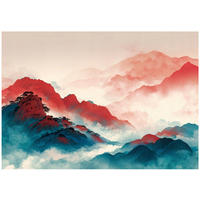 FOTOTAPETE Gebirge Natur Orange 400x280 cm - Multicolor, Papier (400/280cm) - Wallarena