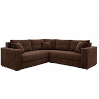 ECKSOFA PARIS – L-Form mit Schlaffunktion & Bettkasten Flauschiger Cord Stoff POSO Braun - Braun, Kunststoff (239/222cm) - Wohnideebilder