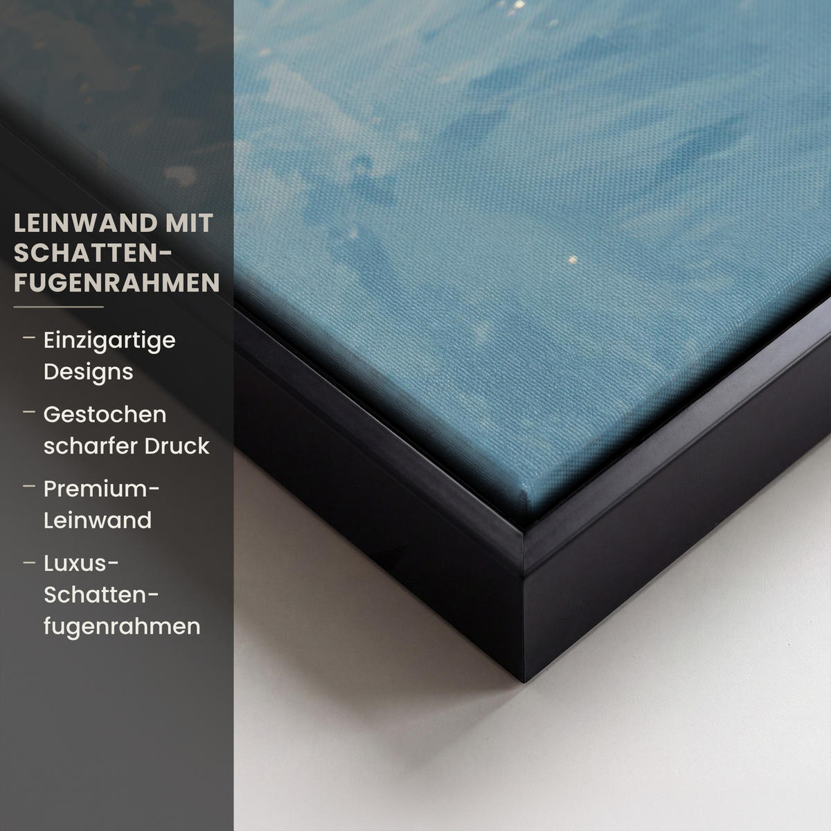 LEINWAND Bilder mit Rahmen - Weihnachtsdorf - Weihnachten - Schnee - Winter - 60x90 - Dunkelblau, Textil (60/90cm) - MuchoWow