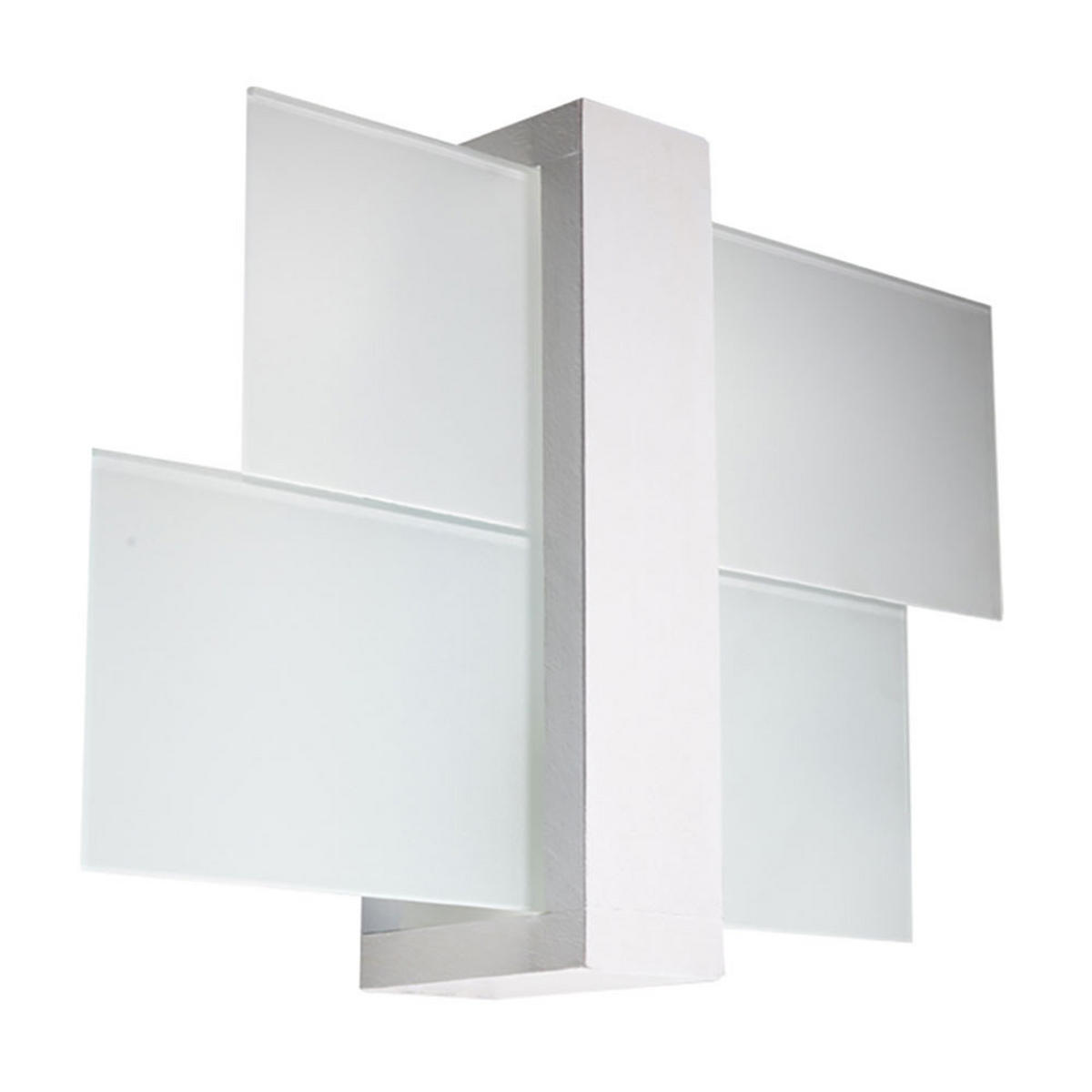 WANDLEUCHTE Holz Weiß Glas - Weiß, Holz (30/30/12cm)