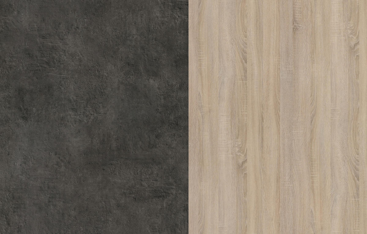 KÜCHENSCHRANK Set 2-tlg Eiche, grau mit Buffet und Kücheninsel - Eichefarben/Multicolor, Holz (209/184/184cm) - Parisot Meuble