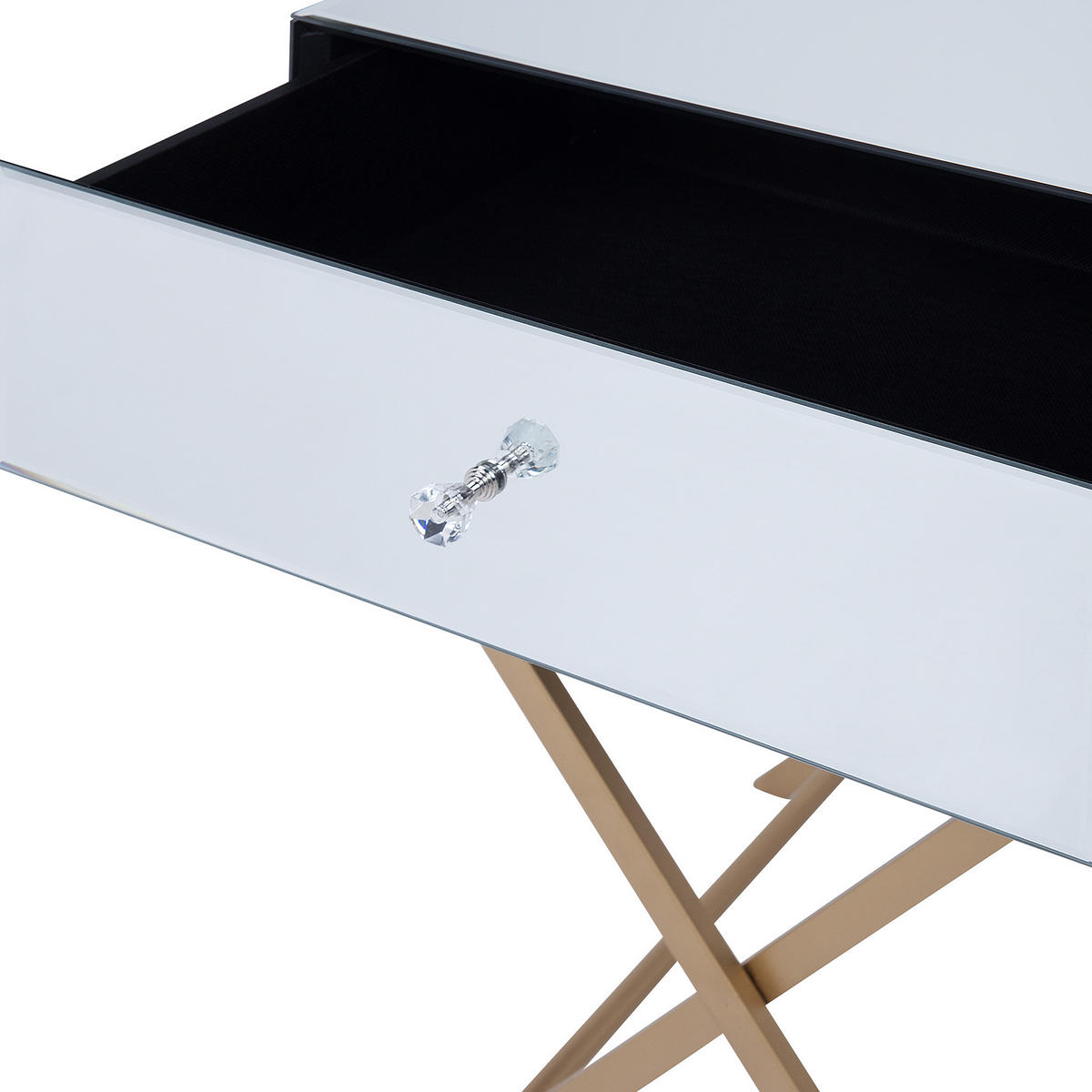 BEISTELLTISCH Spiegeleffekt rechteckig 40/50 cm Vivy - Silberfarben/Goldfarben, Glas (40/50/70cm) - Beliani