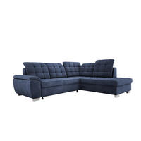 ECKSOFA LOTTA L-förmig Bettkasten verstellbare Kopfstützen hochwertige Verarbeitung lose Rückenkissen freistehend RECHTS 258x212x106 cm Blue - Blau, Holz/Textil (258/212cm) - DomoHome