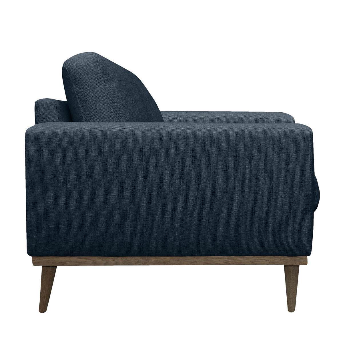 SESSEL - Eichefarben/Dunkelblau, Eichenholz/Textil (122/81/88cm) - home24