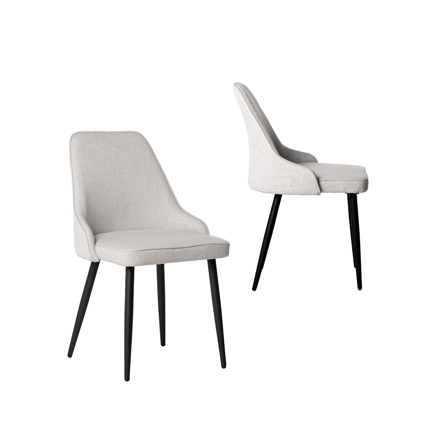 ESSZIMMERSTUHL Nika Grau 52 cm x 87 cm 2er-Set - Grau, Textil (52/87/58cm) - Klast Home