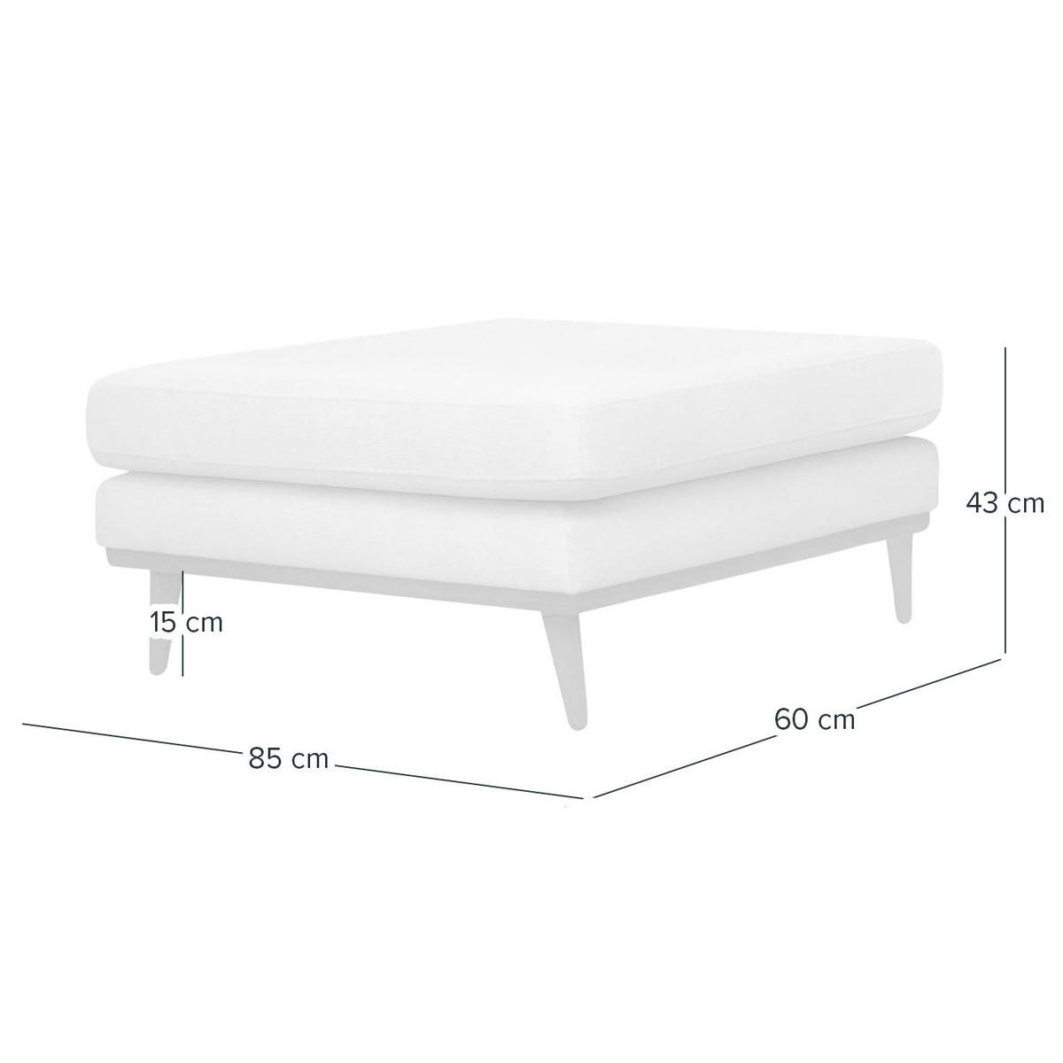 POLSTERHOCKER - Taupe/Eichefarben, Eichenholz/Textil (85/43/60cm) - home24