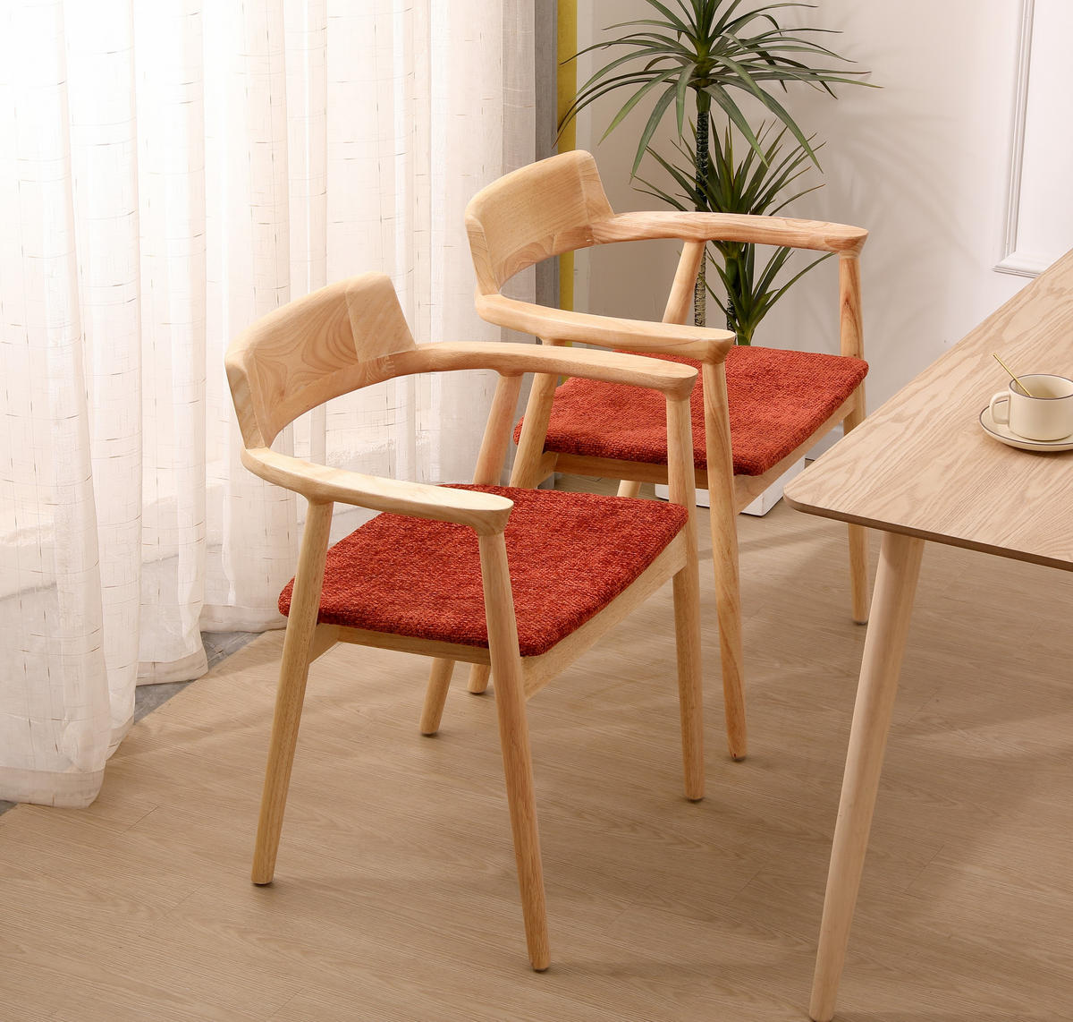 STUHL 2er-Set Holz Terrakotta - Rot, Holz (58/75/57.5cm) - Nordlys