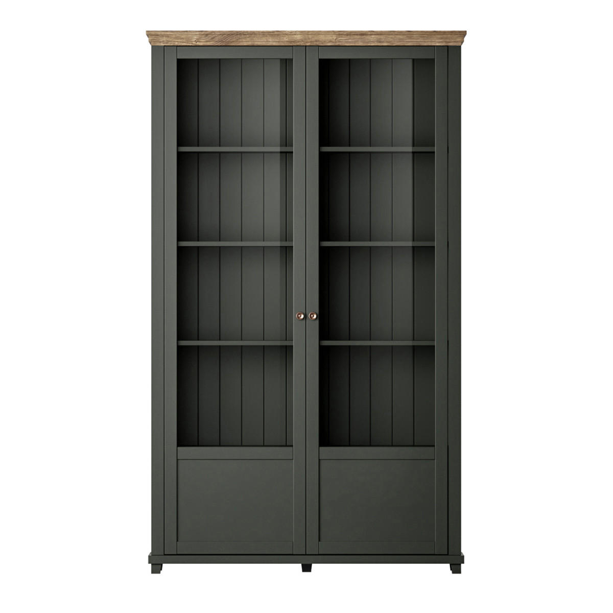 VITRÍNA Martin Zelená a dřevo - zelená barva, kompozitní dřevo (126/200/42cm) - Petits-meubles