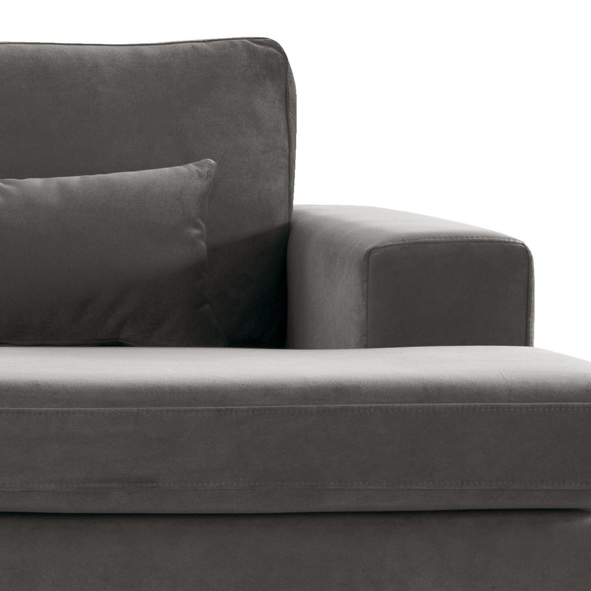 ECKSOFA mit Longchair - Eichefarben/Dunkelgrau, Eichenholz/Textil (281/153cm) - home24