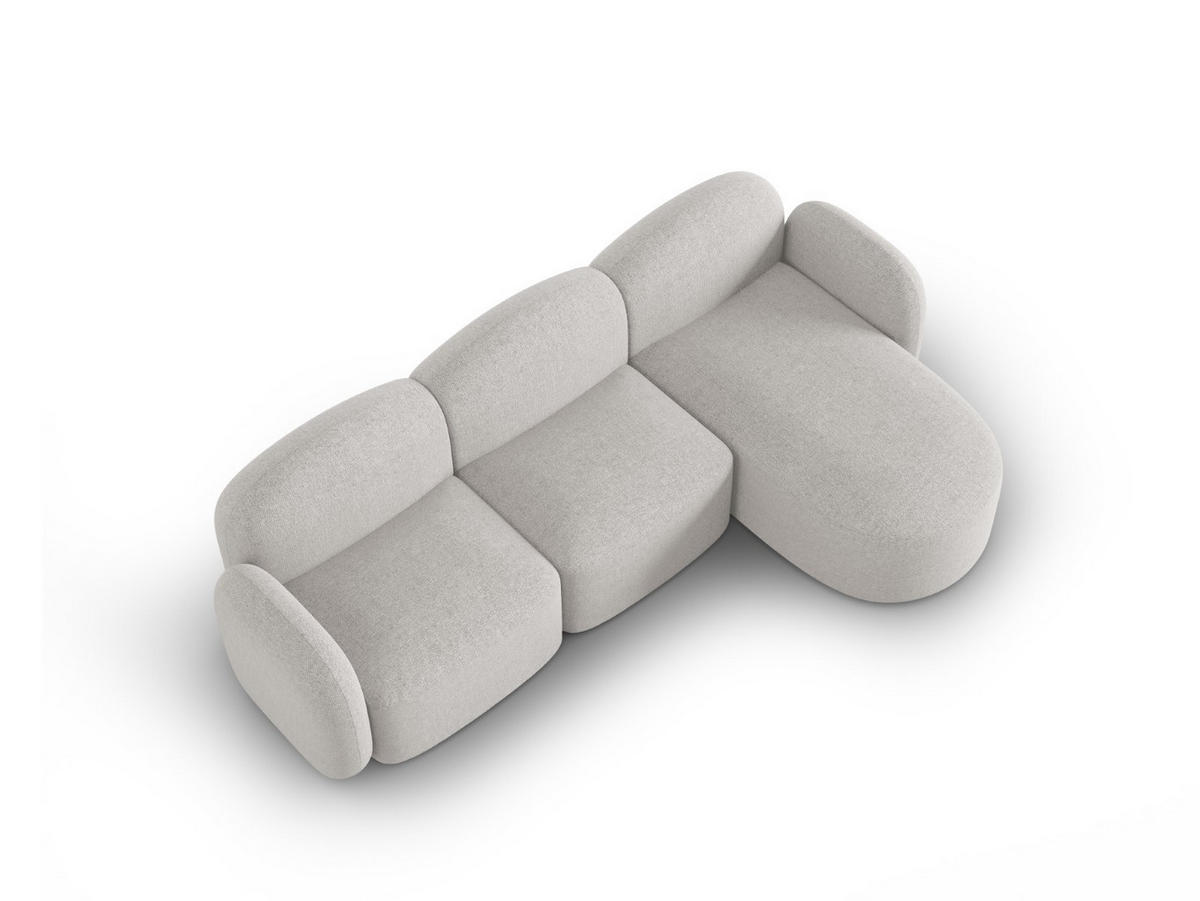 ECKSOFA rechts Blair aus Chenille-Stoff silber meliert 4 Sitzplätze - Silberfarben, Textil (155/272cm) - Micadoni