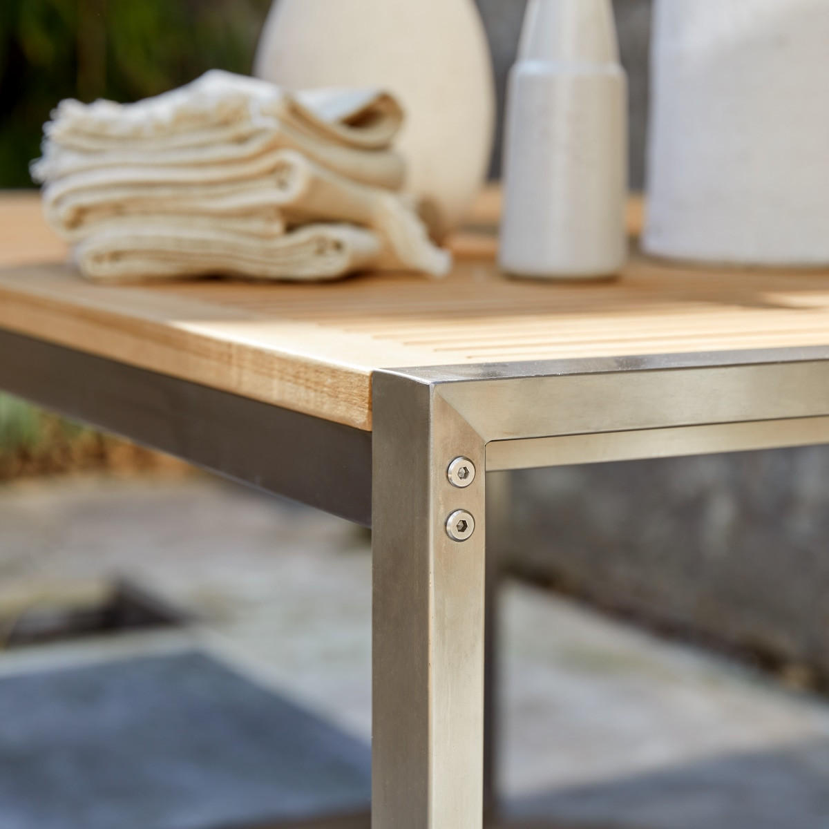 GARTENTISCH Arno Natur aus Teak - Naturfarben, Holz (90/150/74cm) - Tikamoon