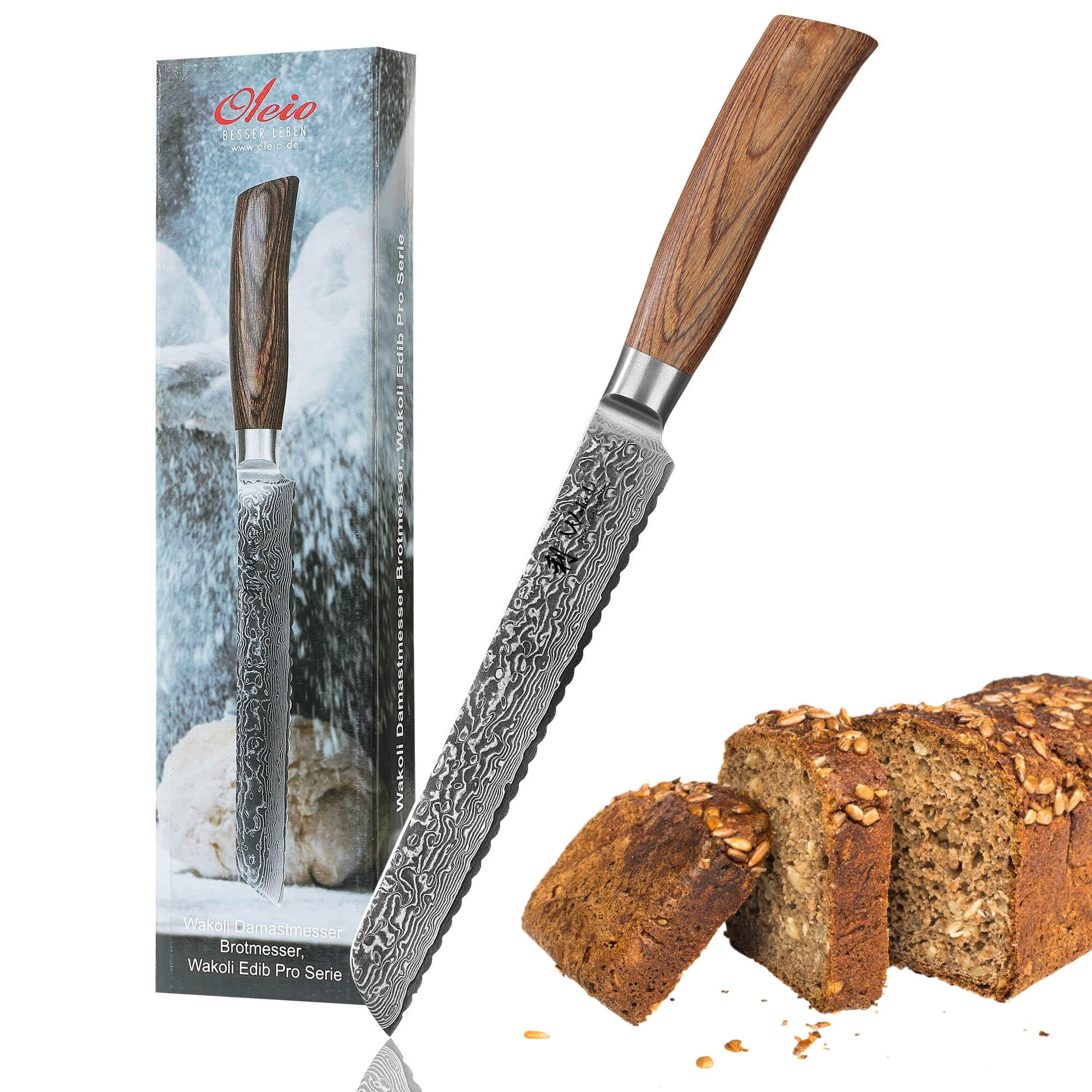 BROTMESSER 20 cm - Braun, Holz/Metall (34cm) - Wakoli