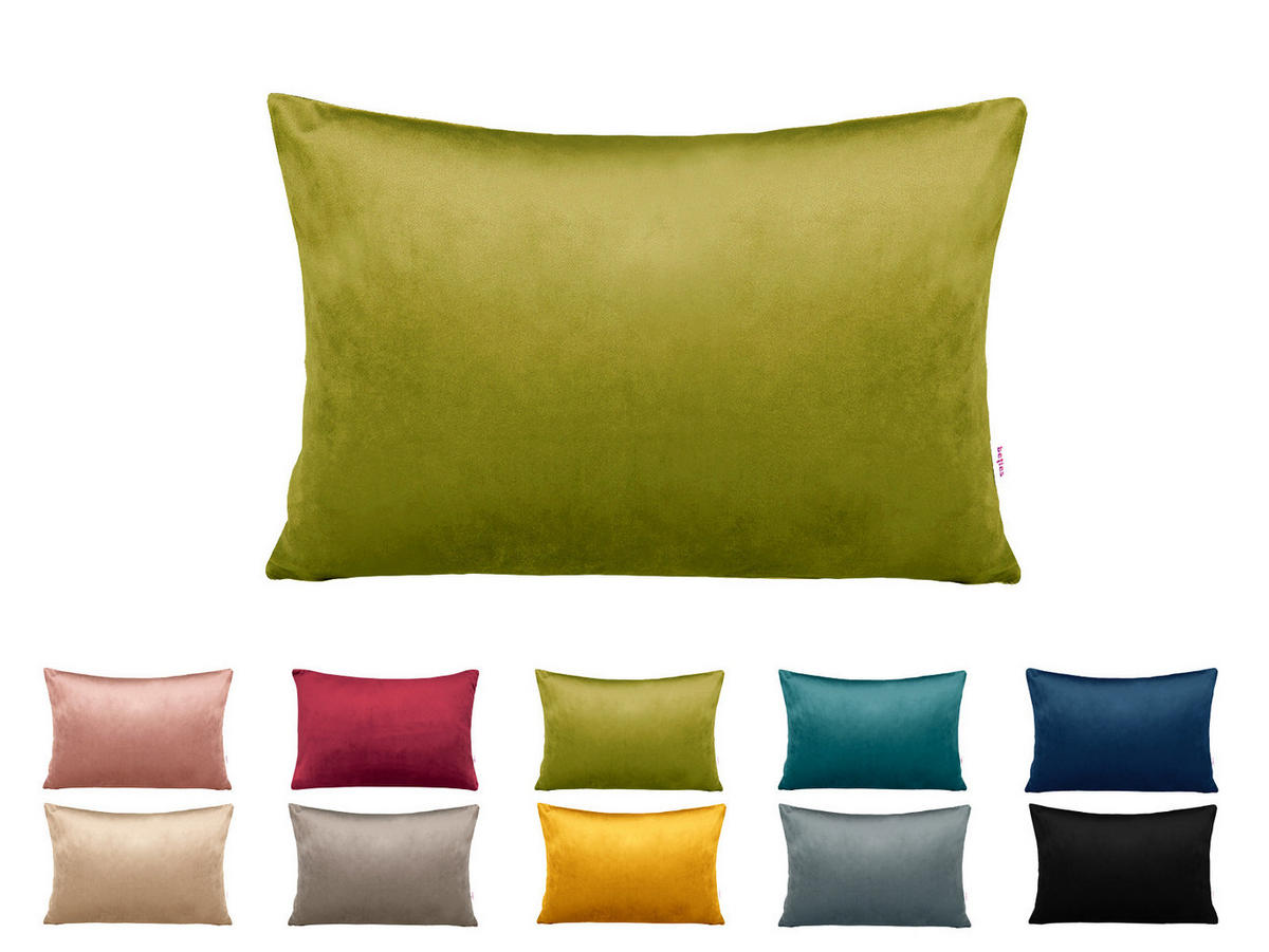 KISSENHÜLLE Samt&Sonders mai-grün 25/35 cm - Olivgrün/Grün, Textil (25/35cm) - beties Heimtextil
