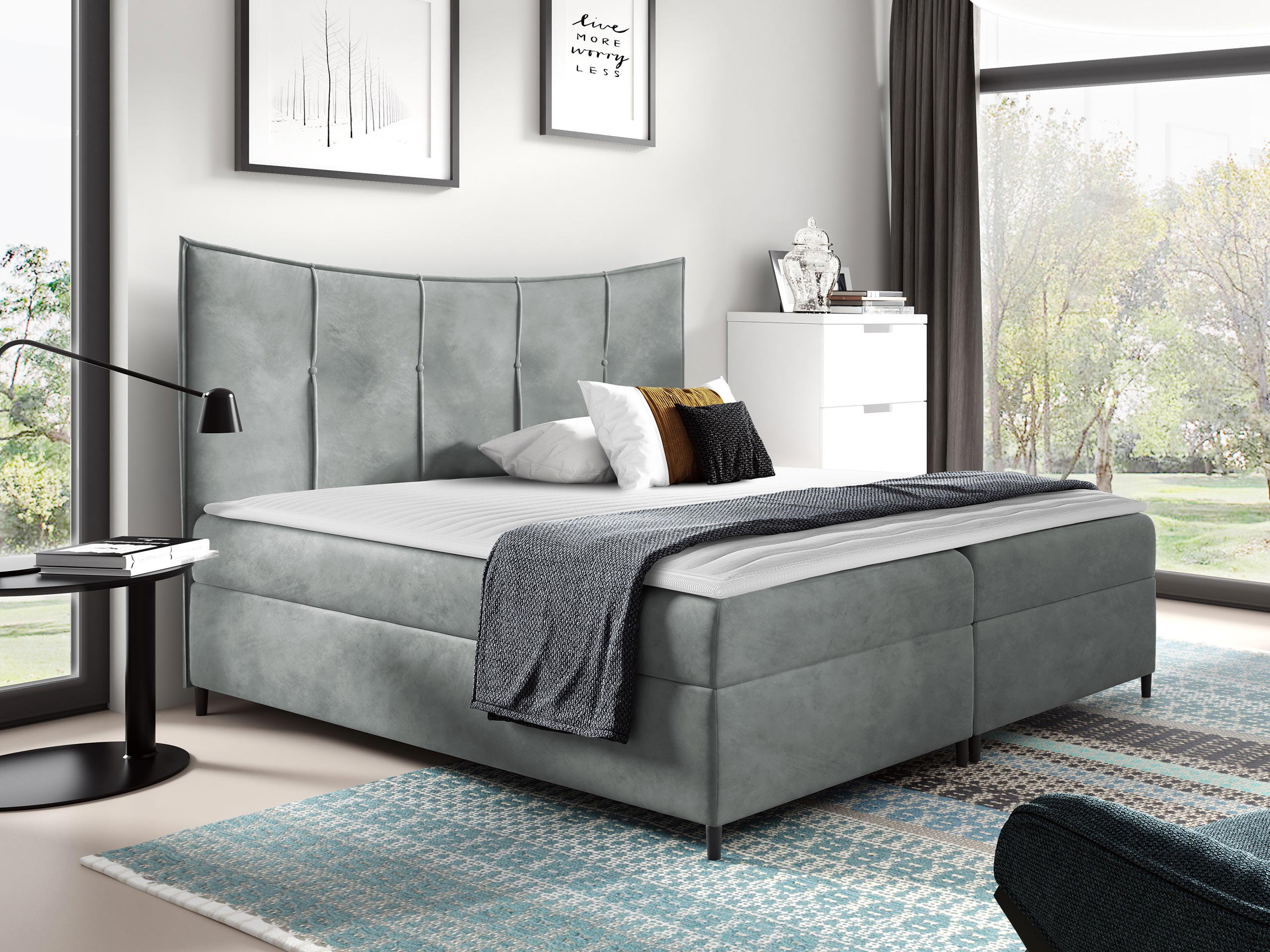 BOXBETT Bergamo - Grau, Holz (160/200cm) - MIRJAN24