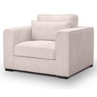 SESSEL grau-beige Cord, Loungesessel 120 cm, Wohnzimmersessel mit Wellenfederung - Beige/Schwarz, Holzwerkstoff/Kunststoff (120/92/112cm) - Inn.Furn