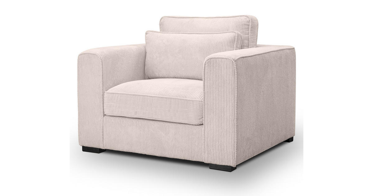 Inn.Furn SESSEL grau-beige Cord, Loungesessel 120 cm, Wohnzimmersessel ...