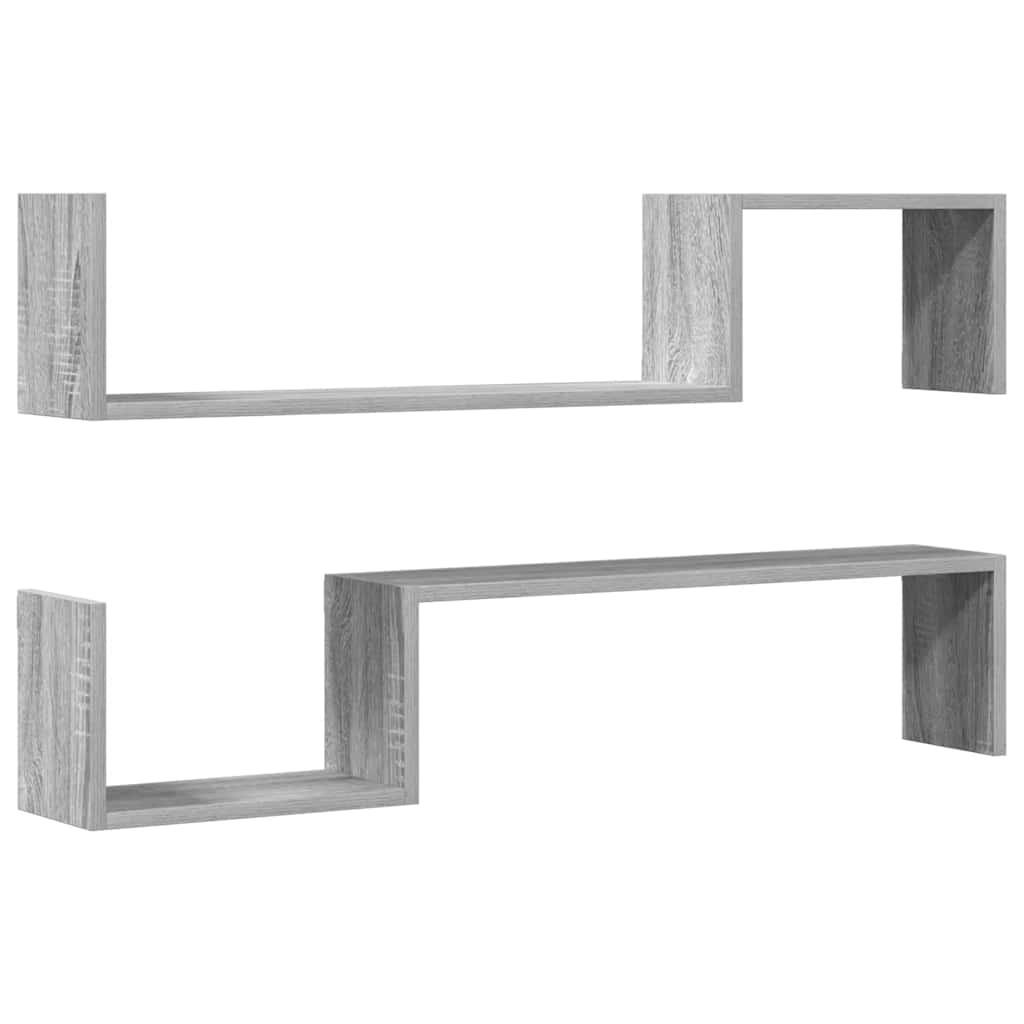 vidaXL Wandregalset Silbereichen 100x20x15 cm