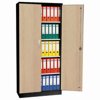 AKTENSCHRANK Beetle 4 Fachböden 195x92x42 cm Schwarz & Ahorn - Ahornfarben, Metall (92/195/42cm)