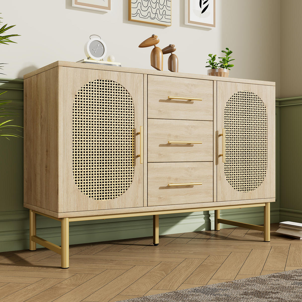 SIDEBOARD Braun 120/40/74 cm - Braun, Holzwerkstoff/Metall (40/74/120cm) - Urban Meuble