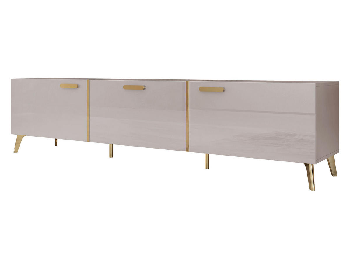 TV-LOWBOARD Picru 200 3D - Kaschmir/Goldfarben, Holzwerkstoff/Kunststoff (204/47/38cm) - MIRJAN24