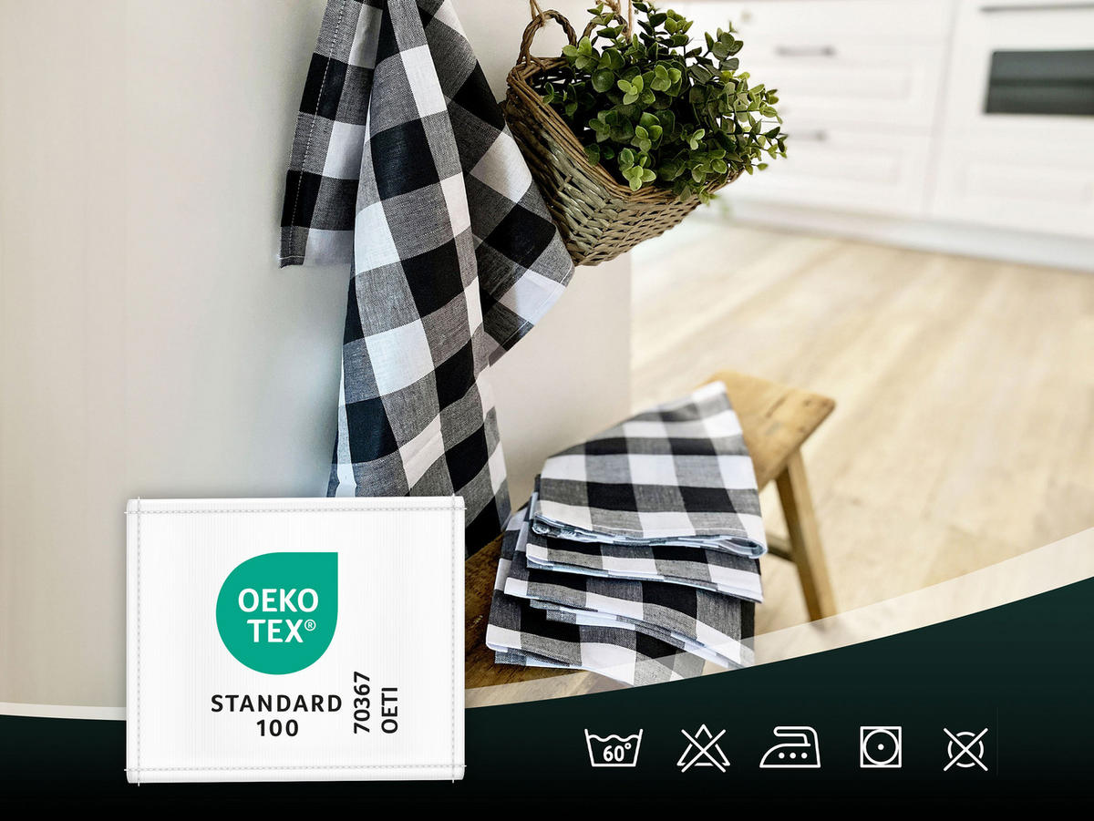 GESCHIRRTÜCHER, 5er-Set, 50x70 cm, 50% Baumwolle, 50% Leinen, Grau - Grau, Textil (50/70cm) - Zollner