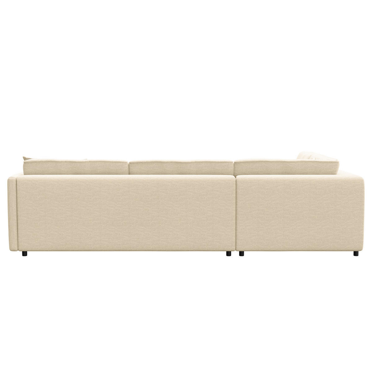 ECKSOFA mit Ottomane - Schwarz/Weiß, Kunststoff/Textil (328/272cm) - home24