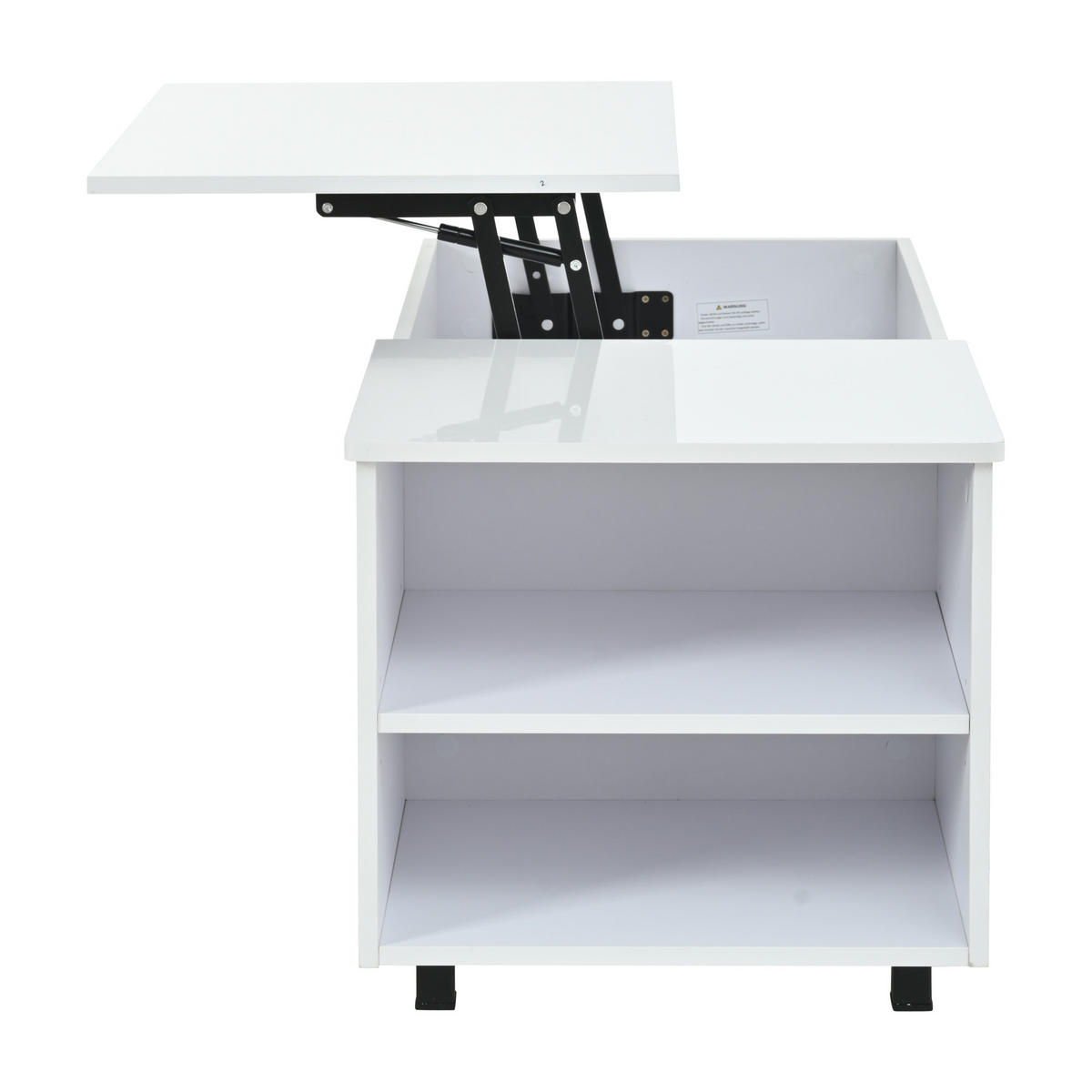 COUCHTISCH Weiß mit LED und Stauraum 100/50/46 cm - Weiß, Holzwerkstoff (100/50/46cm) - PANGIVO