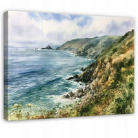 LEINWANDBILD Meer Klippen Blau 120x80 cm - Multicolor, Holzwerkstoff (120/80cm) - Wallarena