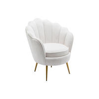 MUSCHELSESSEL - Bouclé-Stoff - Weiß - LALEA - Weiß, Textil (73/88/76cm) - Vente-Unique