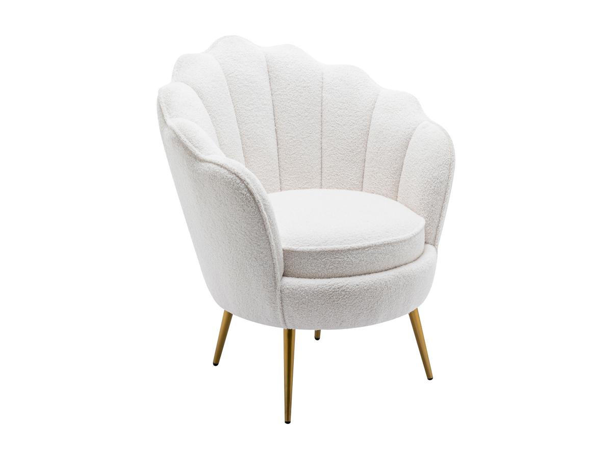 MUSCHELSESSEL - Bouclé-Stoff - Weiß - LALEA - Weiß, Textil (73/88/76cm) - Vente-Unique